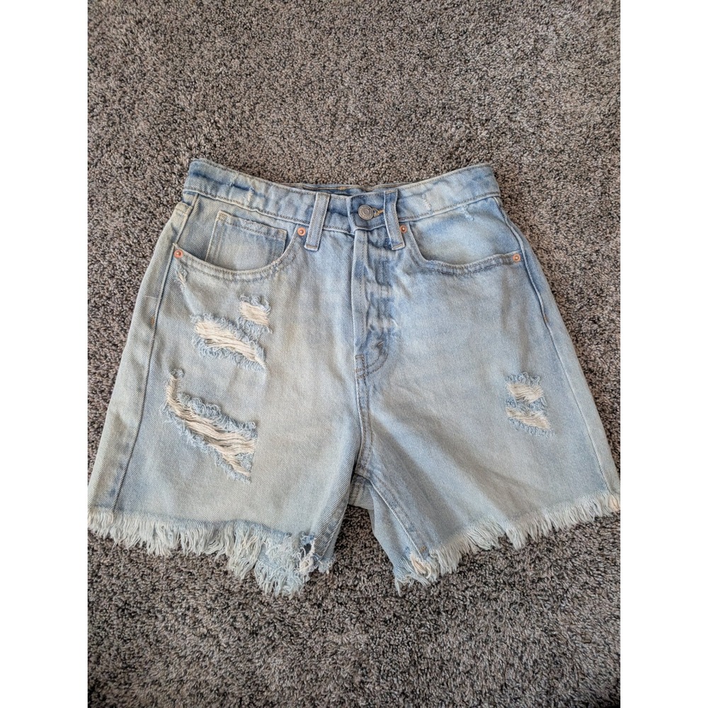 Wild Fable Womens Super High Rise Distressed Cutoff Denim Shorts Light Wash 00